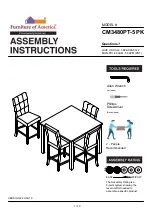 Preview for 1 page of Furniture of America Delemont CM3480PT-5PK Assembly Instructions Manual