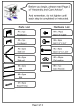 Preview for 3 page of Furniture of America Diana CM7939CK Assembly Instructions Manual