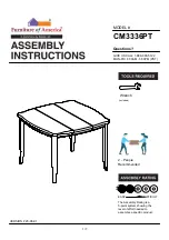 Furniture of America Edgewood CM3336PT Assembly Instructions Manual preview