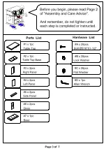 Preview for 3 page of Furniture of America Evangeline CM3394T Assembly Instructions Manual