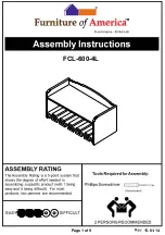 Preview for 1 page of Furniture of America FCL-600-4L Assembly Instructions Manual