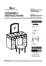 Preview for 1 page of Furniture of America FOA-DK5240 Assembly Instructions Manual