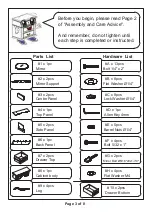 Preview for 3 page of Furniture of America Harriet CM-DK6845 Assembly Instructions Manual