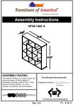 Preview for 1 page of Furniture of America HFW-1425-4 Assembly Instructions Manual