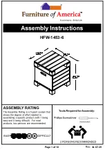 Preview for 1 page of Furniture of America HFW-1453-6 Assembly Instructions Manual