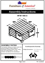 Preview for 1 page of Furniture of America HFW-1454-6 Assembly Instructions Manual