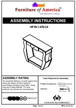 Preview for 1 page of Furniture of America HFW-1476C4 Assembly Instructions Manual