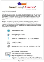 Preview for 2 page of Furniture of America HFW-1476C4 Assembly Instructions Manual