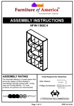 Preview for 1 page of Furniture of America HFW-1503C4 Assembly Instructions Manual