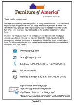 Preview for 2 page of Furniture of America HFW-1662C6 Assembly Manual