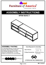 Preview for 1 page of Furniture of America HFW-1681C1 Assembly Instructions Manual