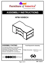 Furniture of America HFW-16905C4 Assembly Instructions Manual preview