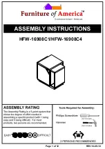 Furniture of America HFW-16908C1 Assembly Instructions Manual preview