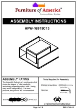 Furniture of America HFW-16919C13 Assembly Instructions Manual preview