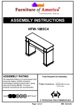 Preview for 1 page of Furniture of America HFW-1695C4 Assembly Instructions Manual