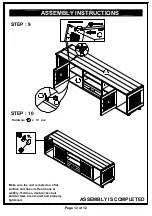 Preview for 12 page of Furniture of America HFW-1697C6-TV Assembly Instructions Manual