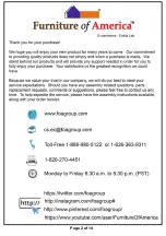 Preview for 2 page of Furniture of America HFW-1860C4 Assembly Instructions Manual