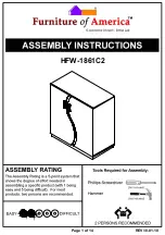 Preview for 1 page of Furniture of America HFW-1861C2 Assembly Instructions Manual