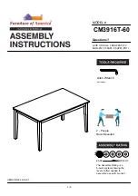 Furniture of America Hillsview CM3916T-60 Assembly Instructions Manual preview