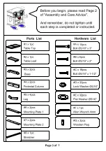 Preview for 3 page of Furniture of America Julia CM3014T Assembly Instructions Manual