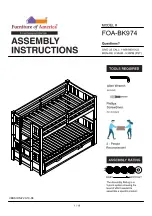 Preview for 1 page of Furniture of America Kadence FOA-BK974 Assembly Instructions Manual