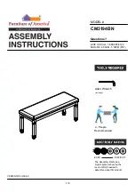 Preview for 1 page of Furniture of America Kaliyah CM3194BN Assembly Instructions Manual