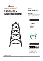 Preview for 1 page of Furniture of America Kiki 5-tier Corner Ladder Display Bookcase CM-AC6214 Assembly Instructions Manual