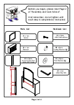 Предварительный просмотр 3 страницы Furniture of America Kirsten CM7547-D Assembly Instructions