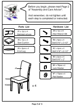 Preview for 5 page of Furniture of America Kristie CM3314T-5PK Assembly Instructions Manual