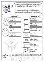 Preview for 3 page of Furniture of America Luminar II CM3559PT Assembly Instructions