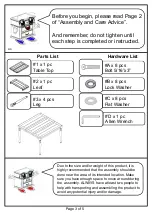 Preview for 3 page of Furniture of America Mayville CM3431PT Assembly Instructions