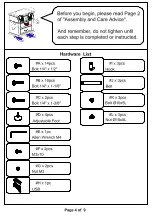 Preview for 4 page of Furniture of America Mccredmond CM-DK5566 Assembly Instructions Manual