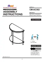 Preview for 1 page of Furniture of America Menton CM-AC362 Assembly Instructions Manual