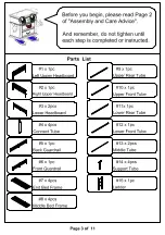 Preview for 3 page of Furniture of America Olga CM-BK913FF Assembly Instructions Manual