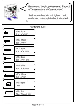 Preview for 4 page of Furniture of America Olga CM-BK913FF Assembly Instructions Manual