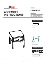 Preview for 1 page of Furniture of America Piedmont CM4387E Assembly Instructions Manual