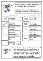 Preview for 3 page of Furniture of America Pioneer CM7449CK Assembly Instructions Manual