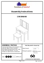 Furniture of America Potterville CM-DK6490 Assembly Instructions preview