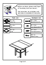 Preview for 3 page of Furniture of America Raegan CM3197PT Assembly Instructions