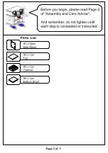 Preview for 3 page of Furniture of America Raya CM4451A-E Assembly Instructions Manual