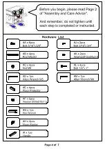 Preview for 4 page of Furniture of America Raya CM4451A-E Assembly Instructions Manual