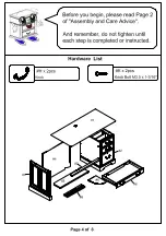 Preview for 4 page of Furniture of America TAMI CM-DK6384CD Assembly Instructions Manual