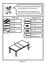 Preview for 3 page of Furniture of America Teagan CM3911T Assembly Instructions