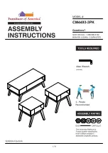 Preview for 1 page of Furniture of America Vilgot CM4493-3PK Assembly Instructions Manual