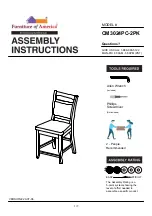 Preview for 1 page of Furniture of America Woodside Counter CM3024PC-2PK Assembly Instructions Manual