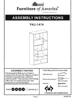 Preview for 1 page of Furniture of America YNJ-1474 Assembly Instructions Manual