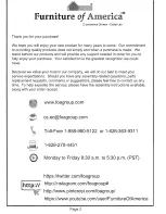 Preview for 2 page of Furniture of America YNJ-1474 Assembly Instructions Manual