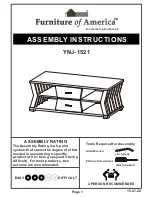 Preview for 1 page of Furniture of America YNJ-1521 Assembly Instructions Manual