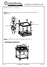 Предварительный просмотр 2 страницы Furniture Values International aspenhome I233-9140 Assembly Instructions