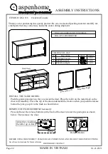 Preview for 1 page of Furniture Values International aspenhome I262-316 Assembly Instructions